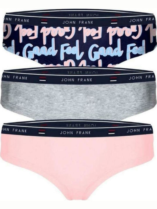 Feel Good III Hipster Βαμβακερά Γυναικεία Slip 3Pack Grey/Blue/Pink