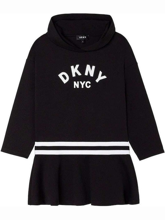 DKNY Παιδικό Φόρεμα Μακρυμάνικο Μαύρο