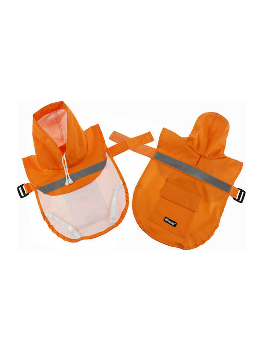 Pet Interest Poncho Raincoat Haine pentru câini Impermeabil Cu glugă Portocaliu cu Lungimea Spateului 35 cm A62-