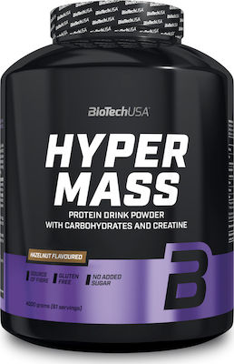 Biotech USA Hyper Mass Drink Powder with Carbohydrates & Creatine Fără gluten cu Aromă de Alune de pădure Nucă 4kg