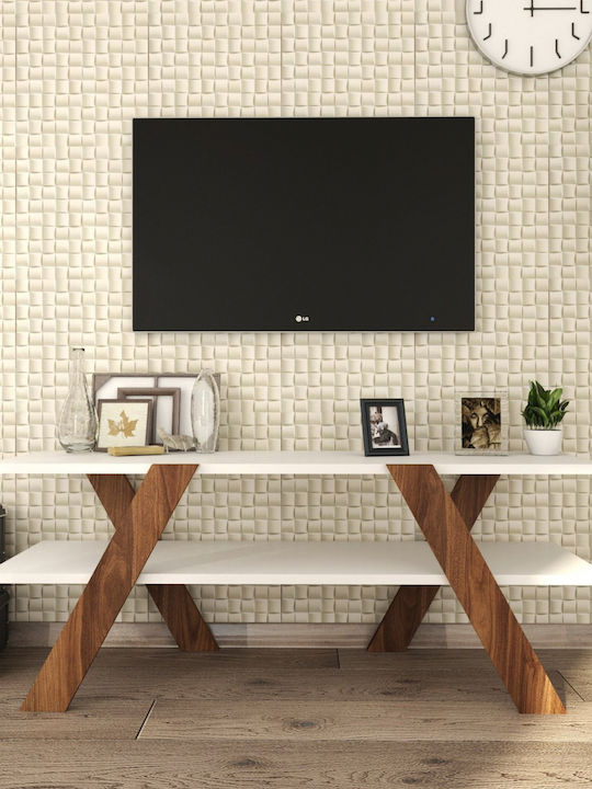 Stand TV KAYSON Cireș / Alb L120xA33,1xÎ45cm