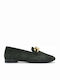 Leather Women's Loafers in Green Color