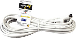 Heitech Antennenkabel Koax-Stecker - Koax-Buchse Weiß 5m