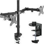 Maclean Energy MC-884 Stand Desk Mounted for 2 Monitors up to 32" with Arm