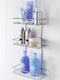 Metaltex 404014 Wall Mounted Bathroom Shelf Metallic with 3 Shelves 26x13x53cm Silver