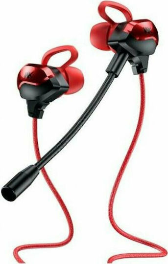 WK ET-Y30 In Ear Gaming Headset με σύνδεση 3.5mm Κόκκινο