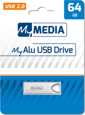 Verbatim MyMedia My Alu 64GB USB 2.0 Stick Ασημί