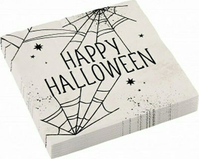 Party Napkins Happy Halloween Αράχνες 16τμχ Gray 33x33cm. 16pcs