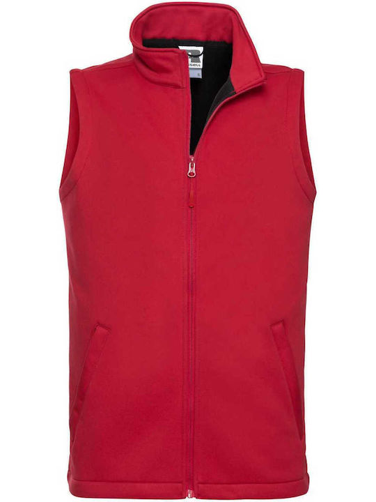 Russell Europe R-041M-0 Men's Sleeveless Softshell Jacket Waterproof and Windproof Red