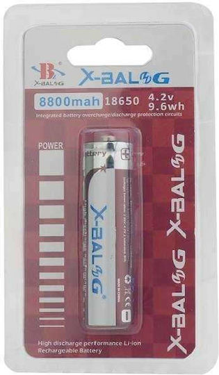 X-Balog Επαναφορτιζόμενη Μπαταρία 18650 Li-ion 4.2V 1τμχ