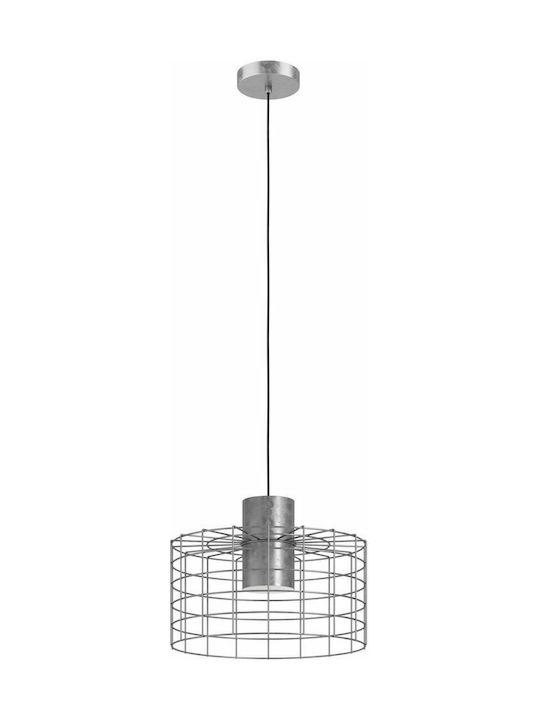 Eglo Milligan Pendant Light Single-Light Grid for Socket E27 Silver
