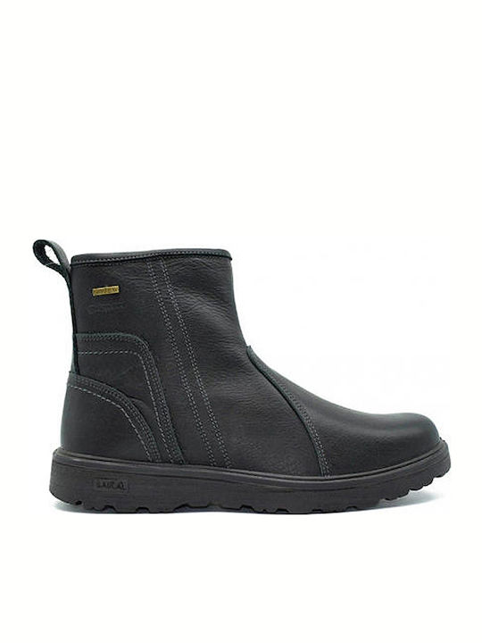 Leder Schwarz Herrenstiefel Wasserdicht Anatomisch mit Reißverschluss