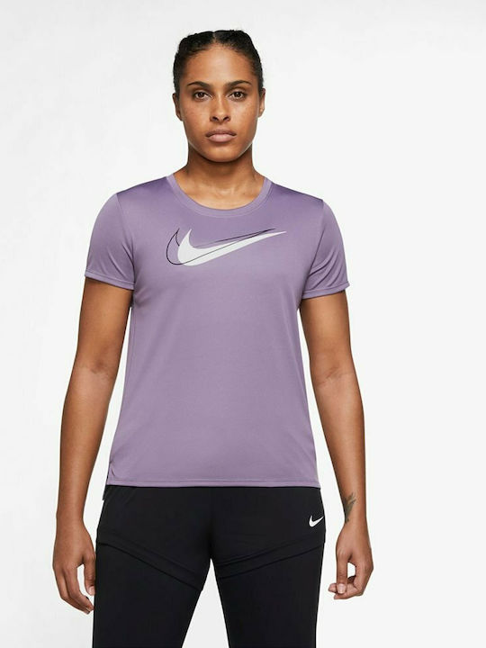 Nike Swoosh Run Women's T-shirt Dri-Fit Purple DD4898-574