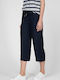 Damen Hoch tailliert Stoff Hose Blau