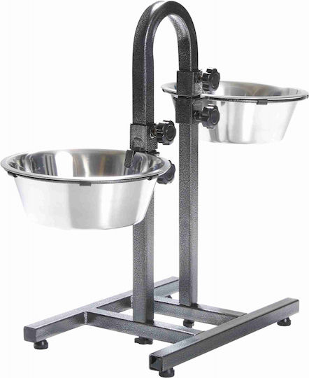 Trixie Edelstahl Schalen Futter & Wasser für Hund auf Basis von 2x 2.8lt 24cm in Silber Farbe