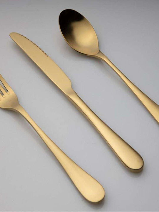 Dinox 30-Piece Stainless Steel 18/10 Gold Cutlery Set Nis