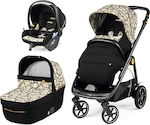Peg Perego Veloce Lounge Modular 3 in 1 Verstellbar 3 in 1 Baby Kinderwagen Geeignet für Neugeborene Graphic Gold 10.7kg