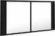 vidaXL Ορθογώνιος Καθρέπτης Μπάνιου Led από Μοριοσανίδα με Ντουλάπι 90x45cm Μαύρος