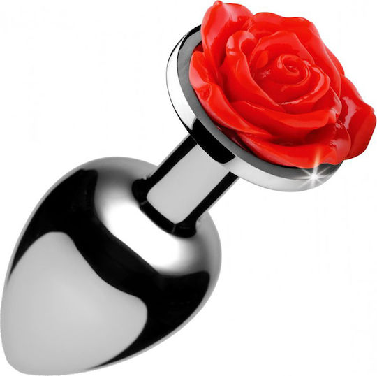 Booty Sparks Rose Πρωκτική Σφήνα Large Silver / Red 10.2cm