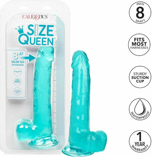 Calexotics Size Queen Dildo Realistisches Dildo mit Hoden und Saugnapf Turquoise 20cm