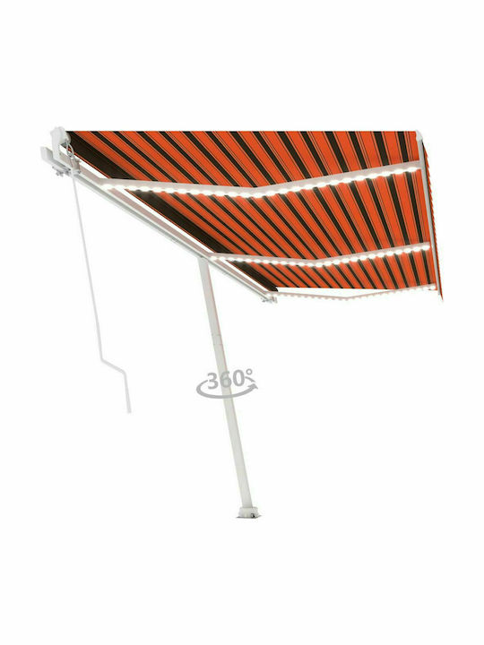 vidaXL Terrace Wall Tent with LED Light Orange / Brown 6x3cm