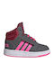Hoops Hoops 2.0 Kids Sports Shoes Basketball with Hoop & Loop Closure Grey Five / Screaming Pink / Core Black