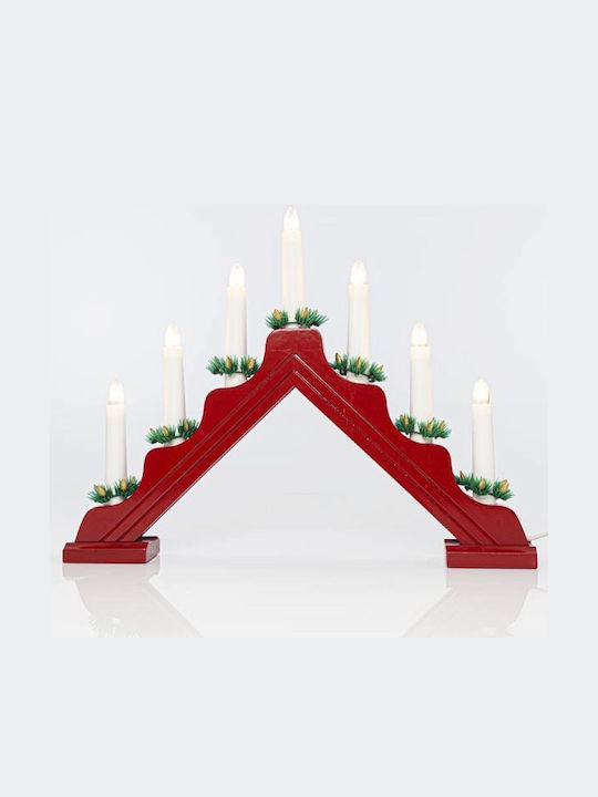 Eurolamp Christmas Wood Red Electric Candle 39.5x30.5cm