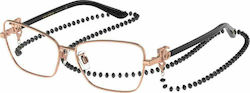 Dolce & Gabbana Women's Acetate Butterfly Prescription Eyeglass Frames Rose Gold DG1338 1298