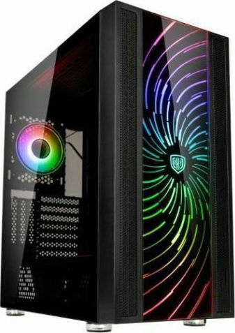 Kolink Unity Adapt Gaming Midi Tower Computer Case with Window Panel and RGB Lighting Black