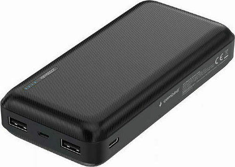 Gembird PB20-01 Power Bank 20000mAh με 2 Θύρες USB-A Μαύρο