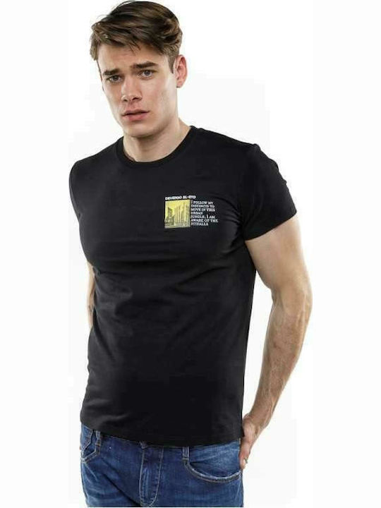 Devergo 0105 Ανδρικό T-shirt Μαύρο με Στάμπα