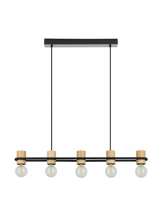 Eglo Chieveley Pendant Chandelier Rail for 5 Bulbs E27 Black