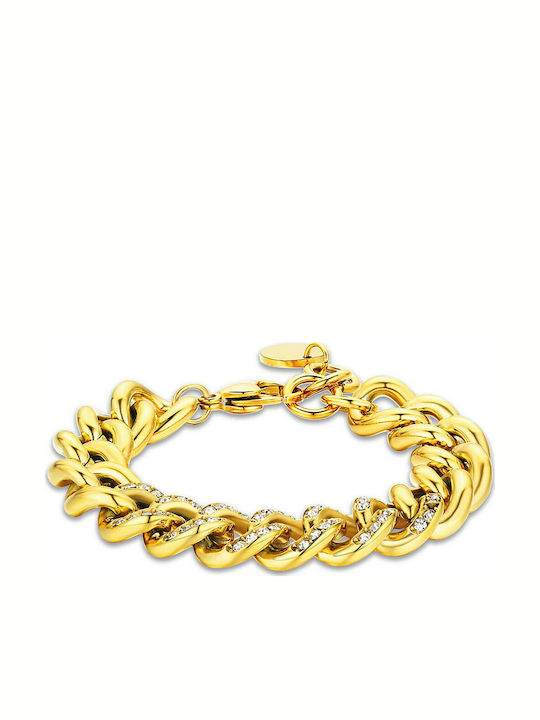 Luca Barra Chain Hand made of Steel Gold-plated Length 19cm