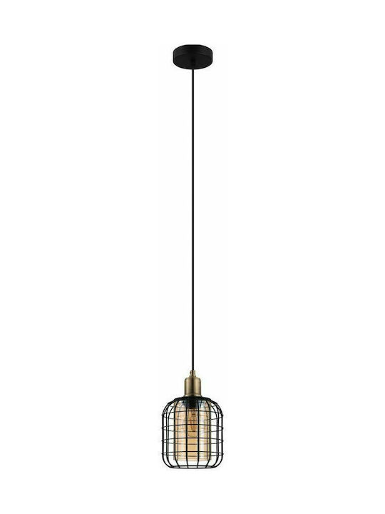 Eglo Chisle Pendant Light Single-Light Grid for Socket E27 Black