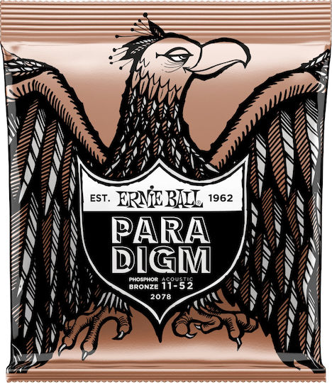 Ernie Ball Paradigm Набор Струни За Акустична Китара Фосфорен Бронз 11 - 52 Light