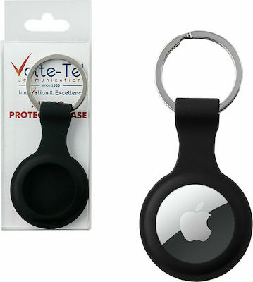 Volte-Tel Velvet Silicone Keychain Case for AirTag Black