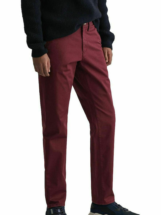 Gant Ανδρικό Παντελόνι Chino σε Slim Εφαρμογή Royal Port Red