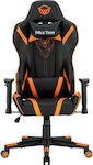 Meetion MT-CHR15 Καρέκλα Gaming Δερματίνης με Ρυθμιζόμενα Μπράτσα Μαύρο/Πορτοκαλί