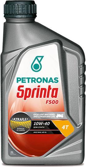 Petronas 4T Semi-Synth F500 10W-40 Ημισυνθετικό Λάδι Μοτοσυκλέτας για Τετράχρονους Κινητήρες 1lt