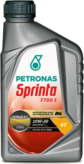 Petronas 4T Semi-Synth F700E 10W-30 Ημισυνθετικό Λάδι Μοτοσυκλέτας για Τετράχρονους Κινητήρες 1lt