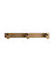 Inofix Metal Wall Hanger with 3 Slots Matt Gold 38.6x4x5.5cm 1pc