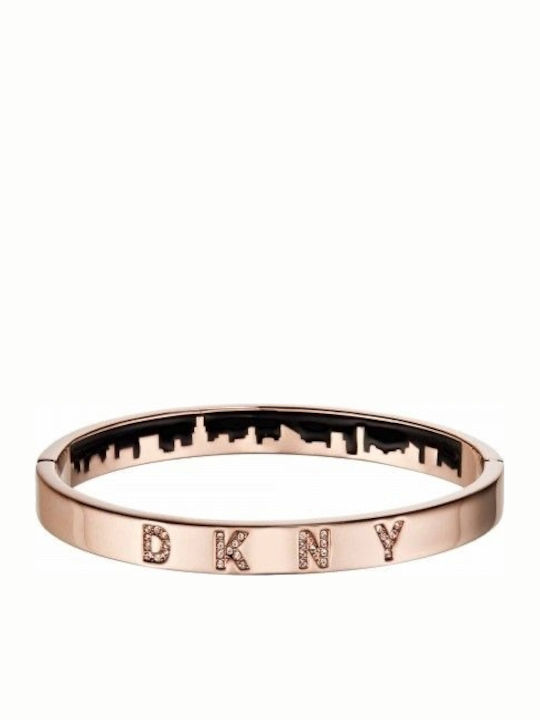 DKNY Damen Armband Handschellen aus Stahl Vergoldet