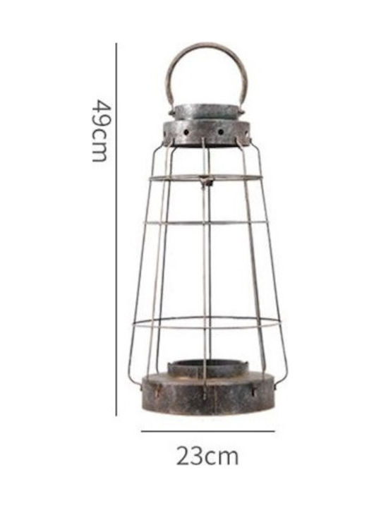 Lalos Old Lighthouse Lantern Metallic Silver 23x23x49εκ. 1pcs