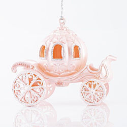 Ornament Căruță Acrilic Roz 16x10cm Ornament Căruță Acrilic Roz 16x10cm
