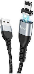 Hoco U96 Braided / Magnetic Detachable USB-A to Lightning Cable Black 1.2m