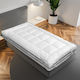 Beauty Home Topper Booster Art Single Microfibra cu Benzi Elastice de Fixare 100x200x8buc