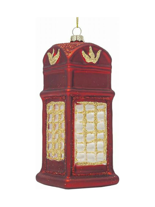 Hanging Ornament Glass Red 11.5x6.5cm