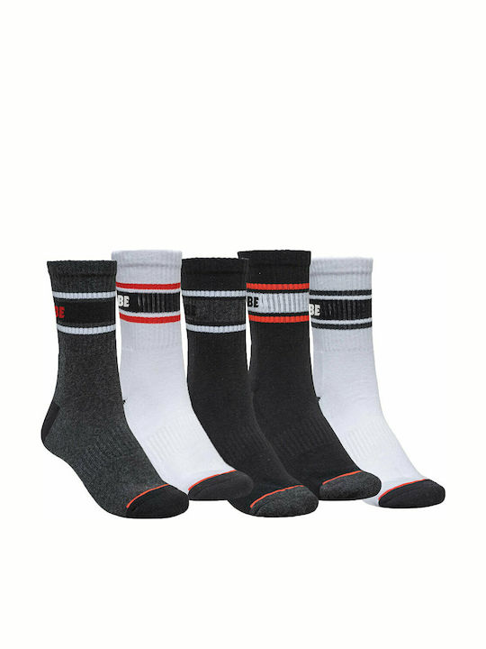 Globe Monochrome Socks Grey Black White 5Pack