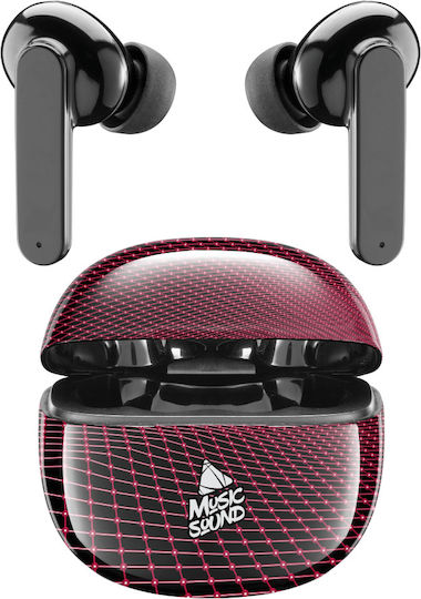 Cellular Line Music Sound In-ear Bluetooth Handsfree Ακουστικά με Θήκη Φόρτισης Ruby/Black