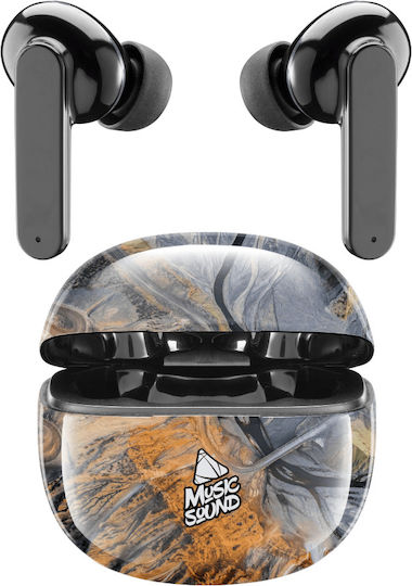 Cellular Line Music Sound In-ear Bluetooth Handsfree Ακουστικά με Θήκη Φόρτισης Orange/Black